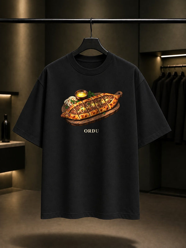 Ordu Pidesi baskılı siyah t-shirt