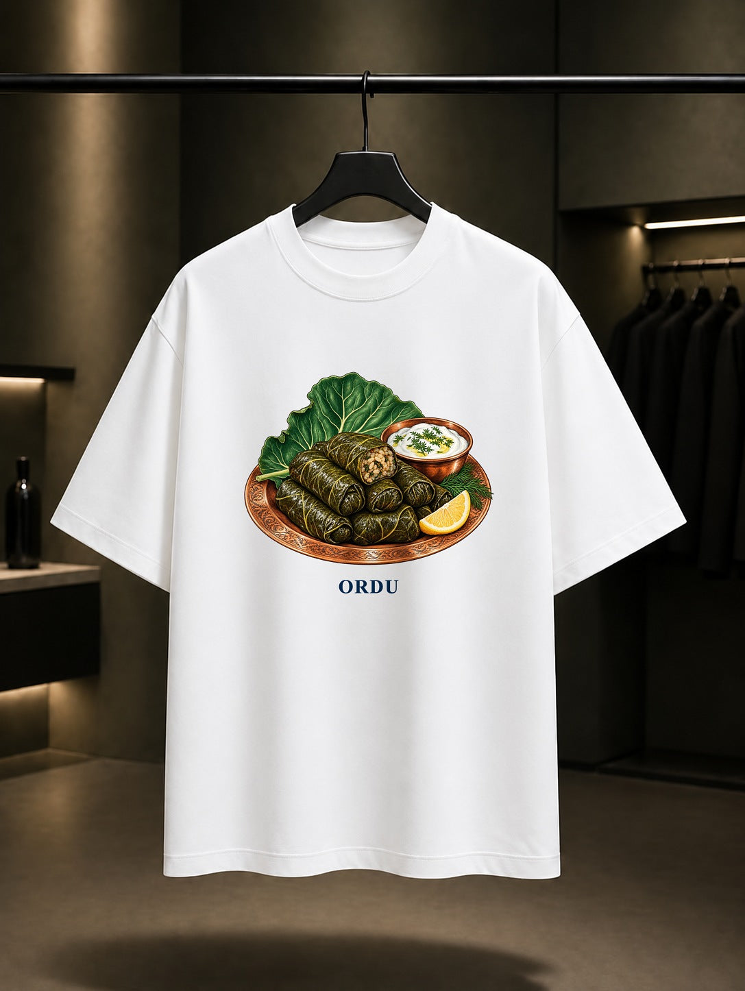 Ordu Karalahana Sarması baskılı beyaz t-shirt