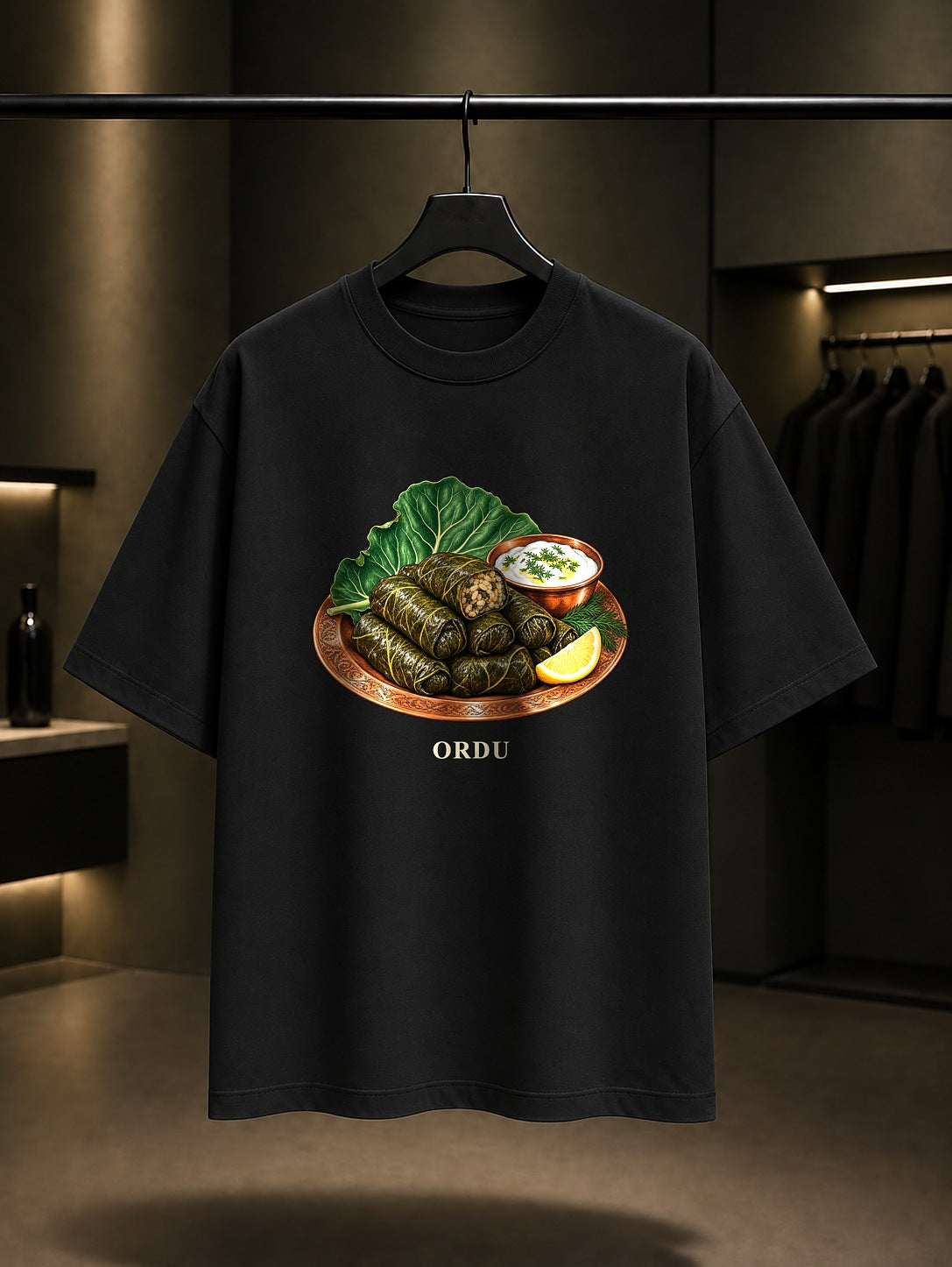 Ordu Karalahana Sarması baskılı siyah t-shirt