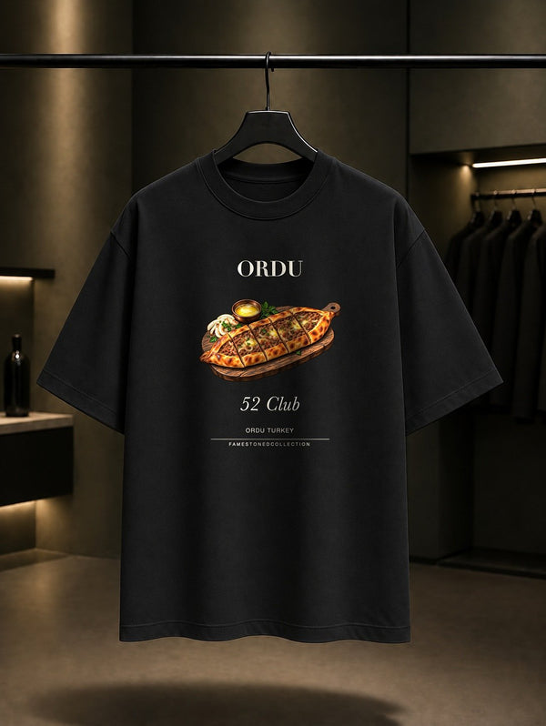 Ordu Pidesi 52 Club baskılı siyah t-shirt