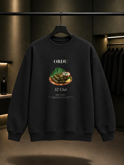 Ordu Karalahana Sarması 52 Club baskılı siyah sweatshirt