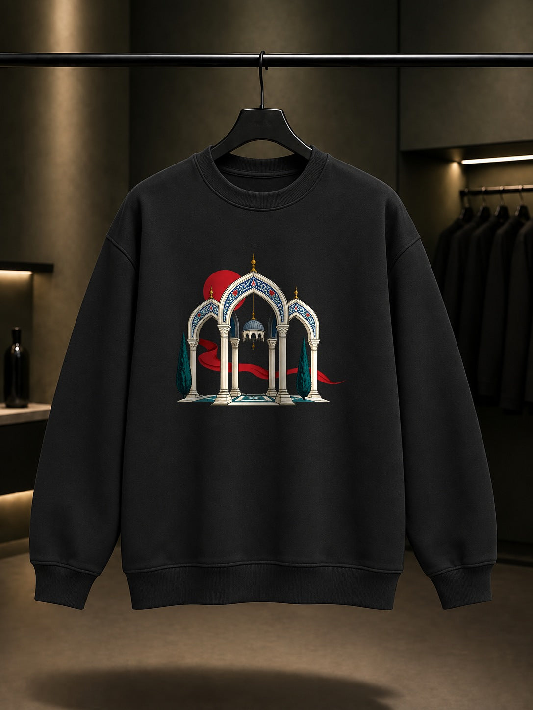 Kemer Ritmi Baskılı Unisex %100 Pamuk Sweatshirt · Osmanlı Motifi
