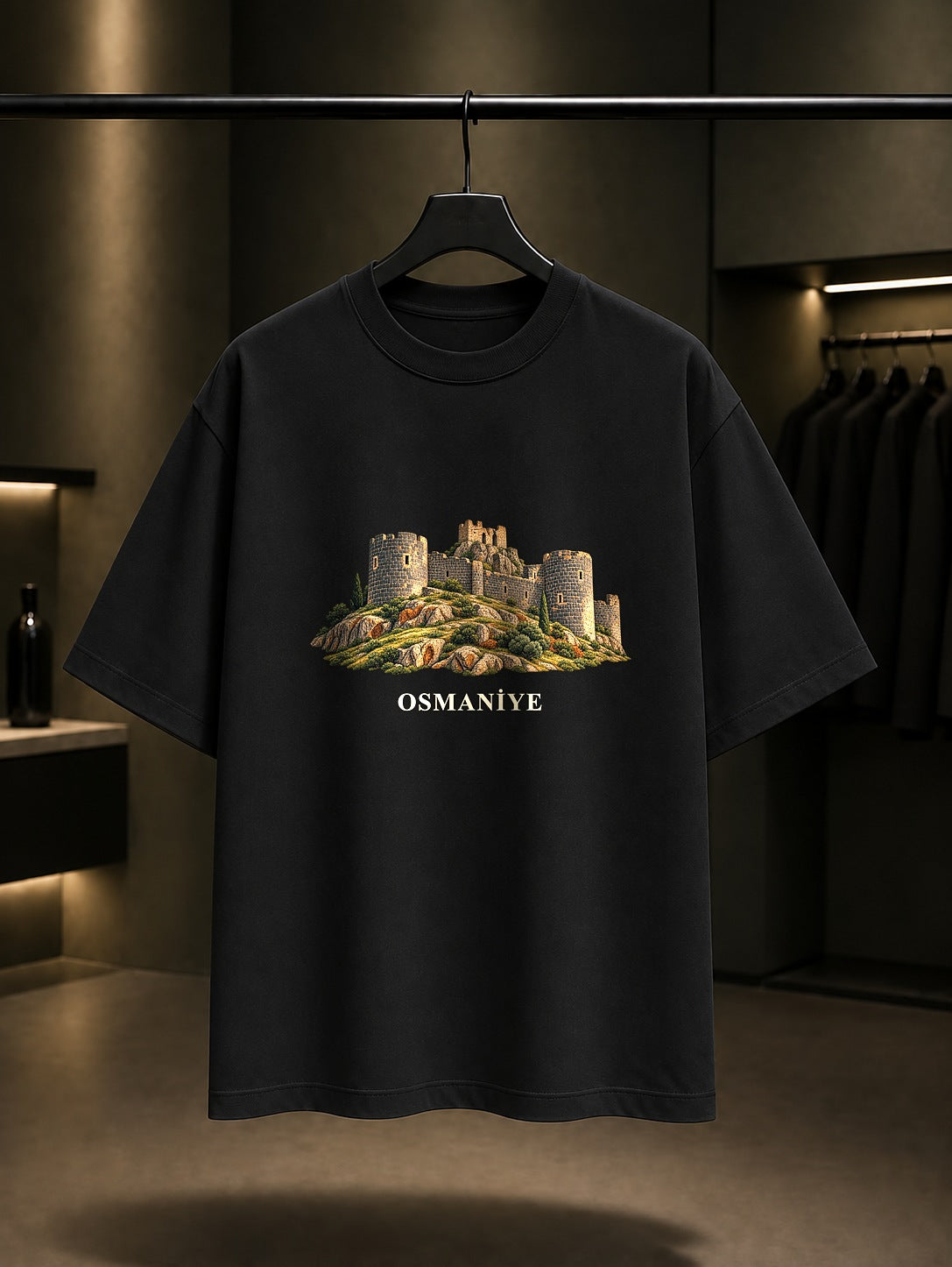 Osmaniye Toprakkale baskılı siyah t-shirt