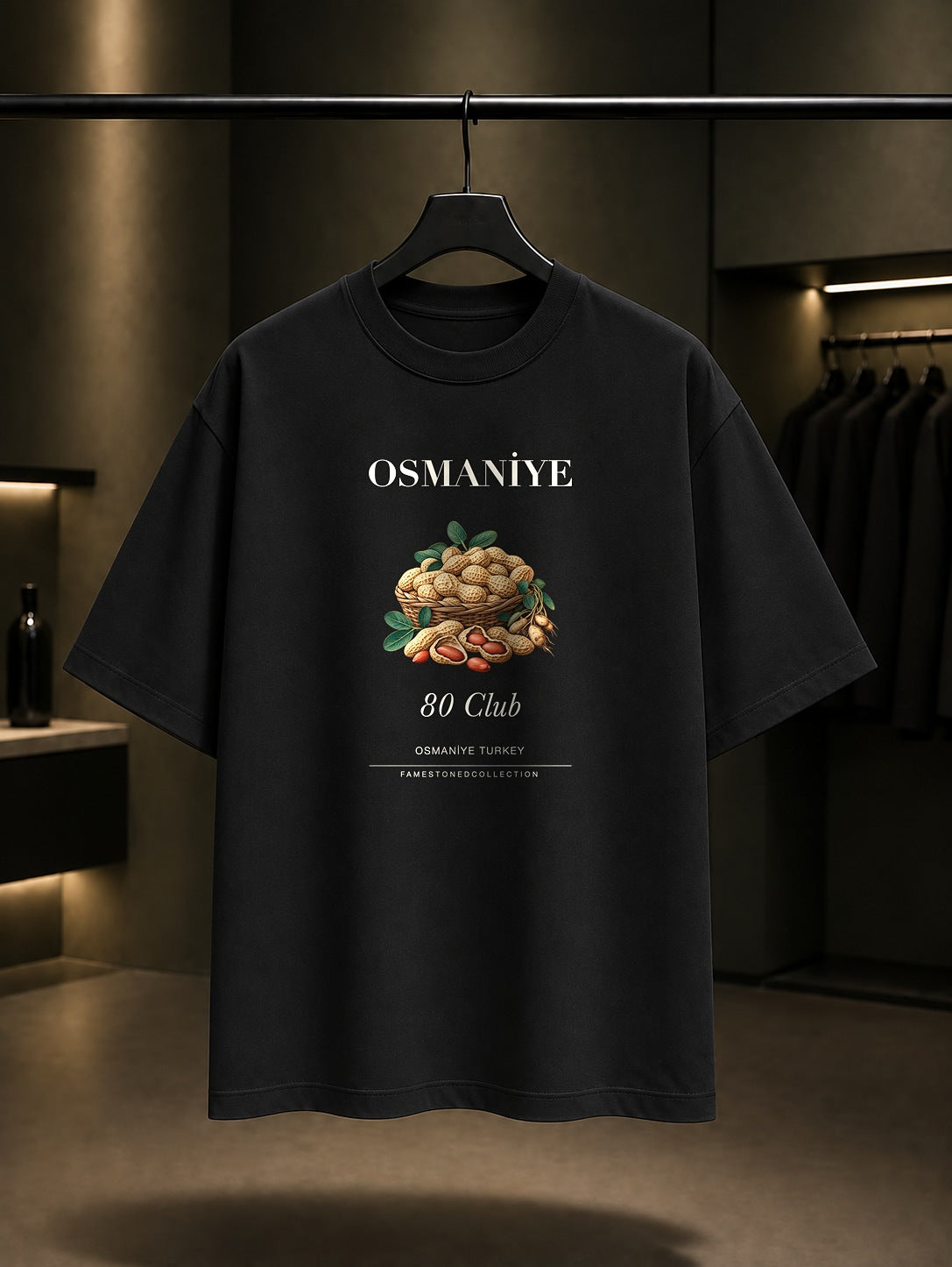Osmaniye Yer Fıstığı 80 Club baskılı siyah t-shirt