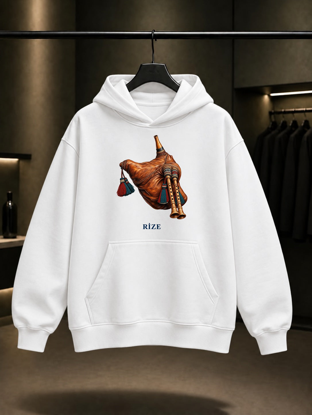 Rize Tulum baskılı beyaz kapüşonlu sweatshirt