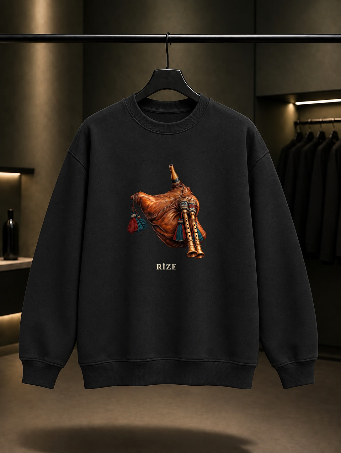 Rize Tulum baskılı siyah sweatshirt