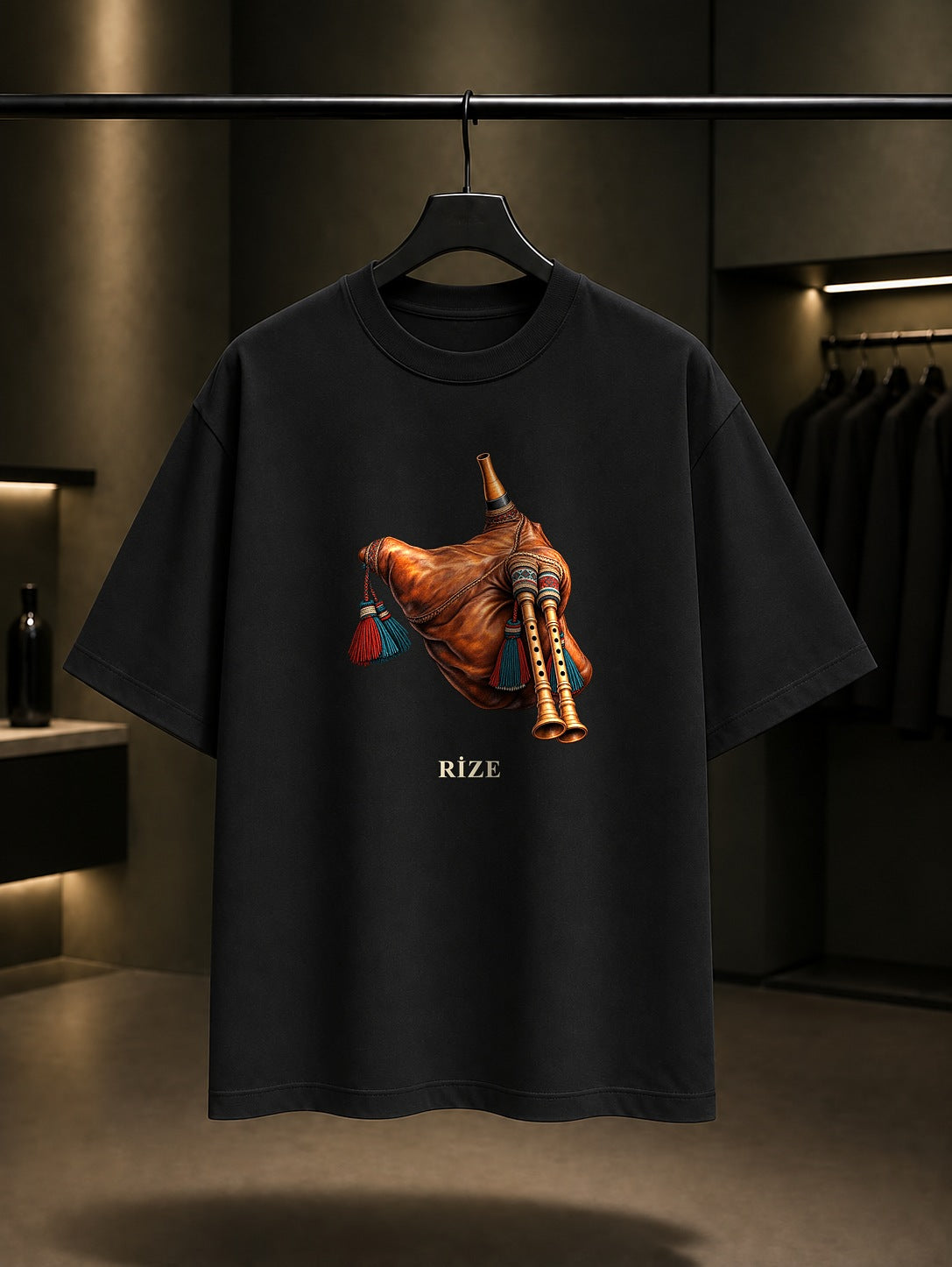 Rize Tulum baskılı siyah t-shirt