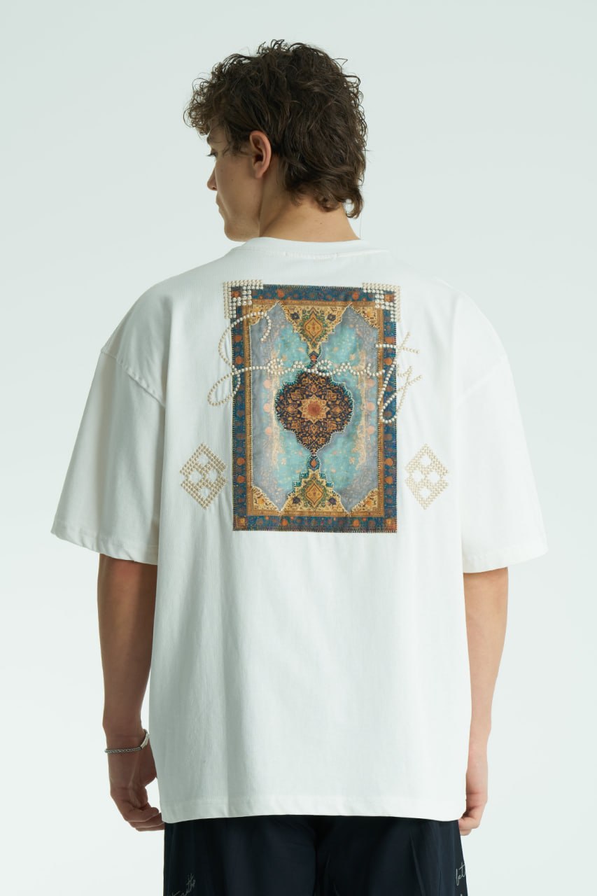 Motif Baskılı Ön Sol Logo - Sırt Baskılı Unisex %100 Pamuk Oversize T-shirt