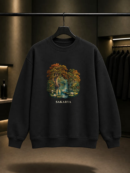 Sakarya Acarlar Longozu baskılı siyah sweatshirt