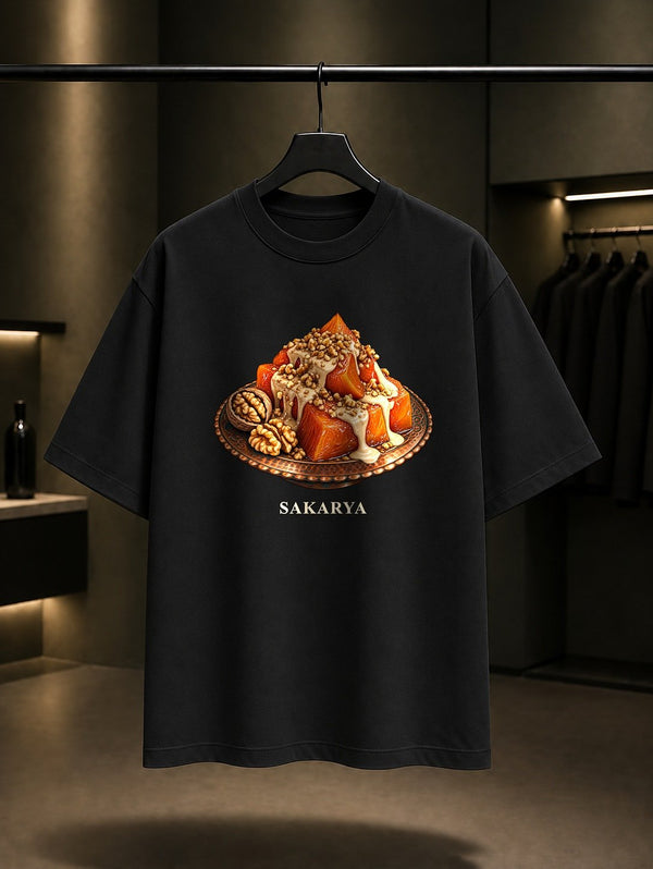 Sakarya Kabak Tatlısı baskılı siyah t-shirt