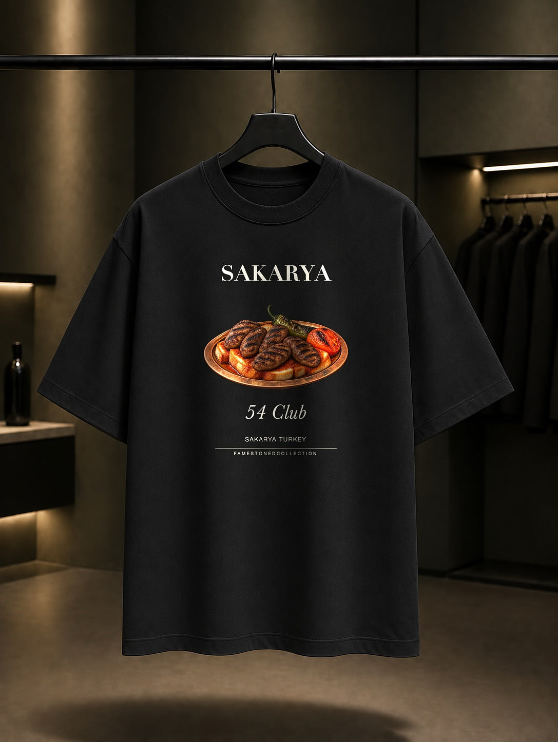 Sakarya İslama Köfte 54 Club baskılı siyah t-shirt