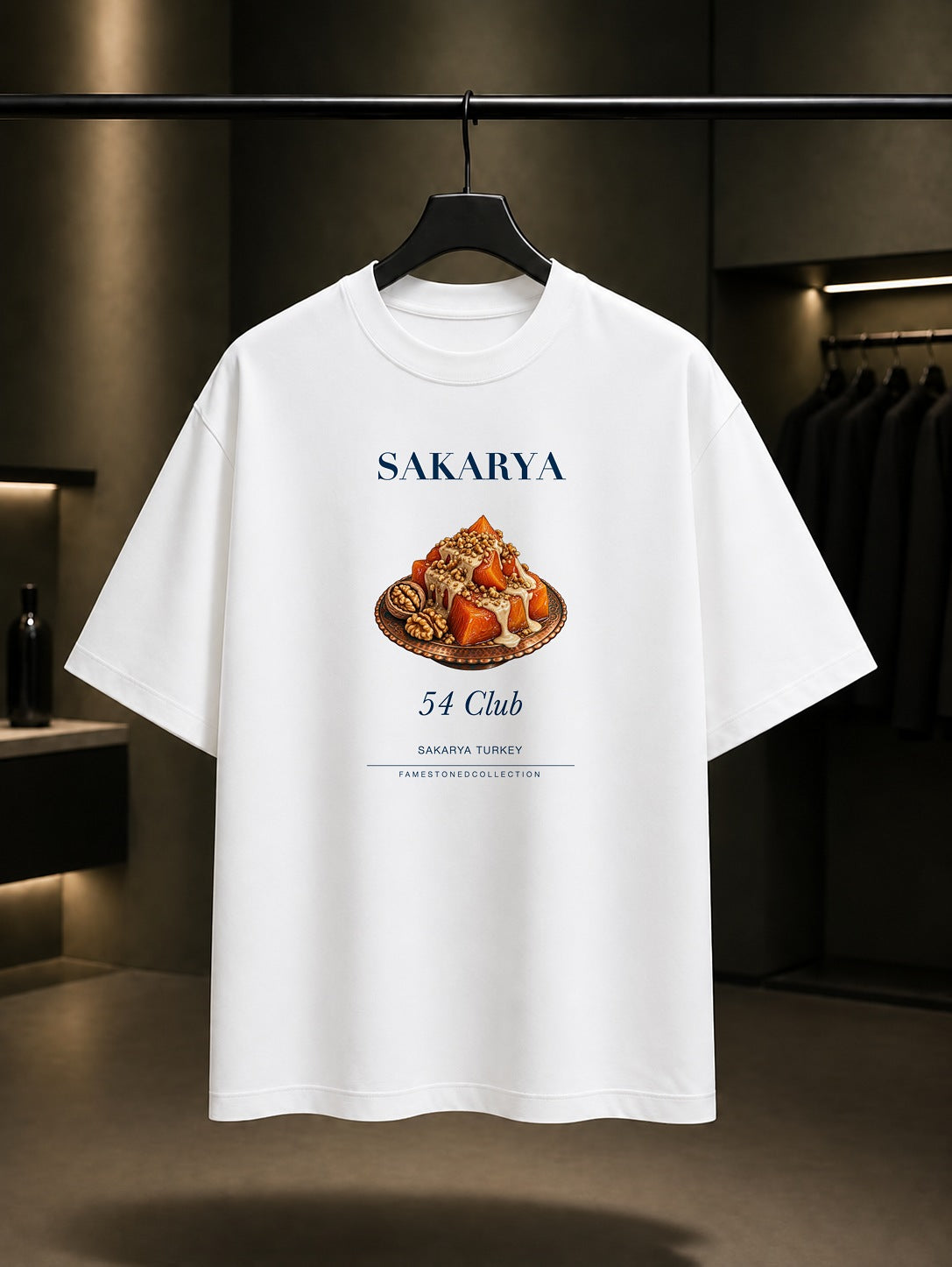 Sakarya Kabak Tatlısı 54 Club baskılı beyaz t-shirt