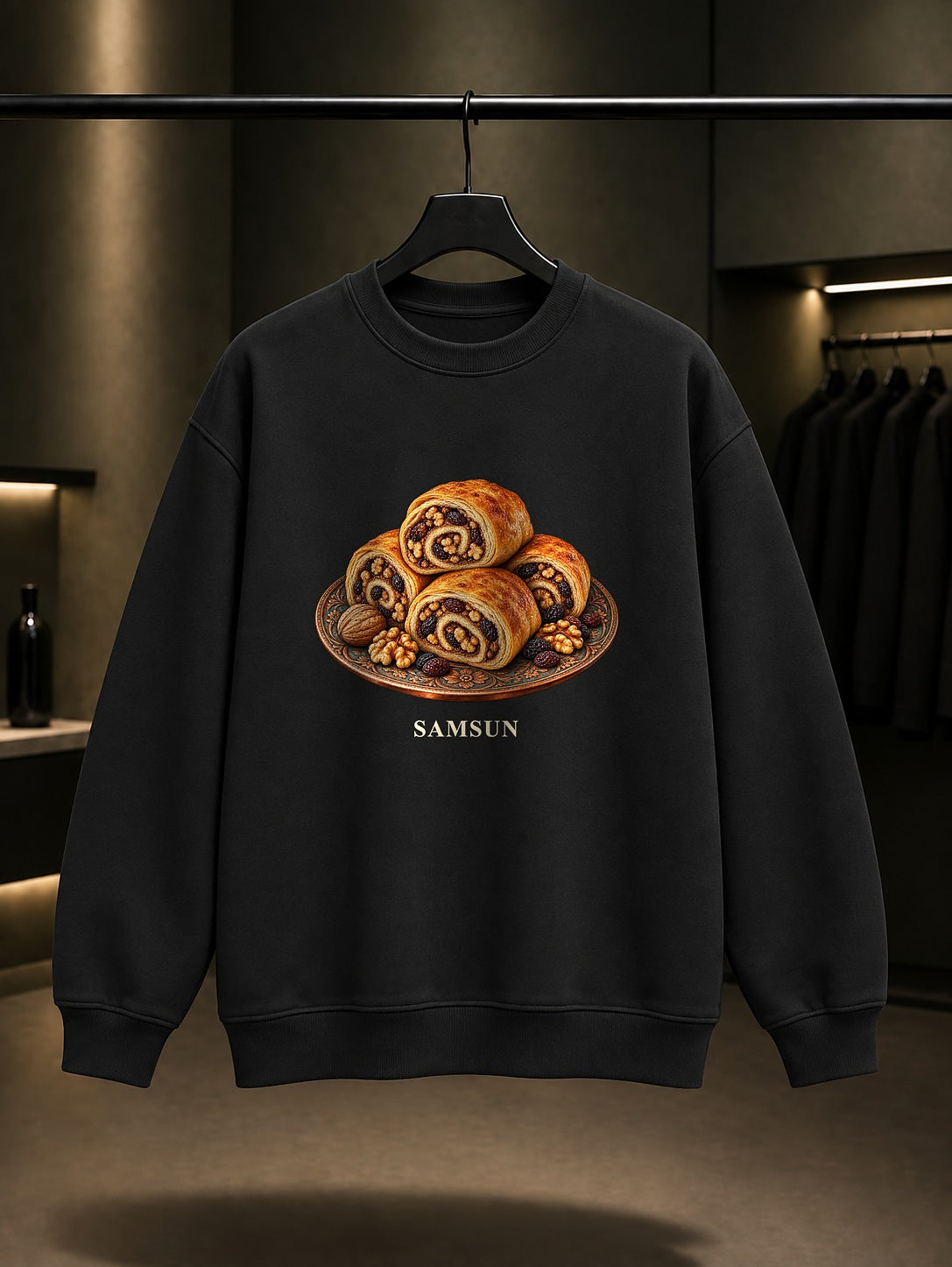 Samsun Nokul baskılı siyah sweatshirt