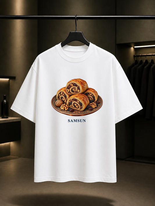 Samsun Nokul baskılı beyaz t-shirt