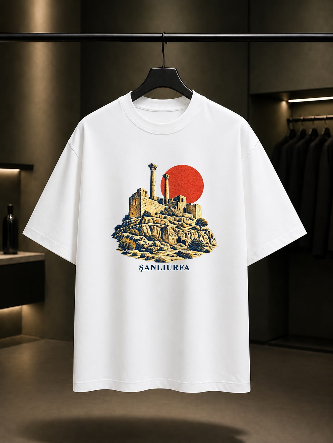 Şanlıurfa Kalesi baskılı beyaz t-shirt