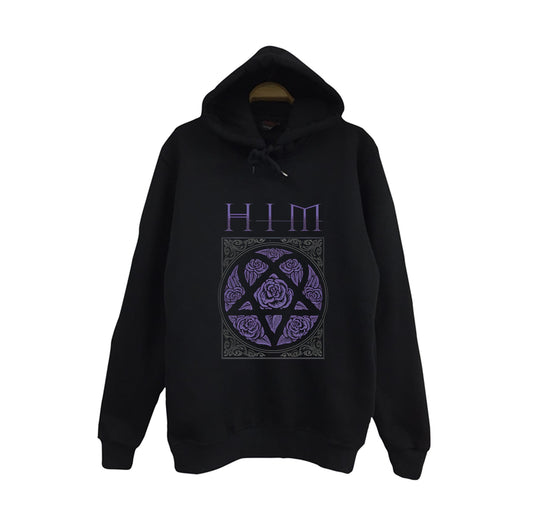 fame-stoned Him Baskılı Unisex %100 Pamuk Siyah Sweatshirt