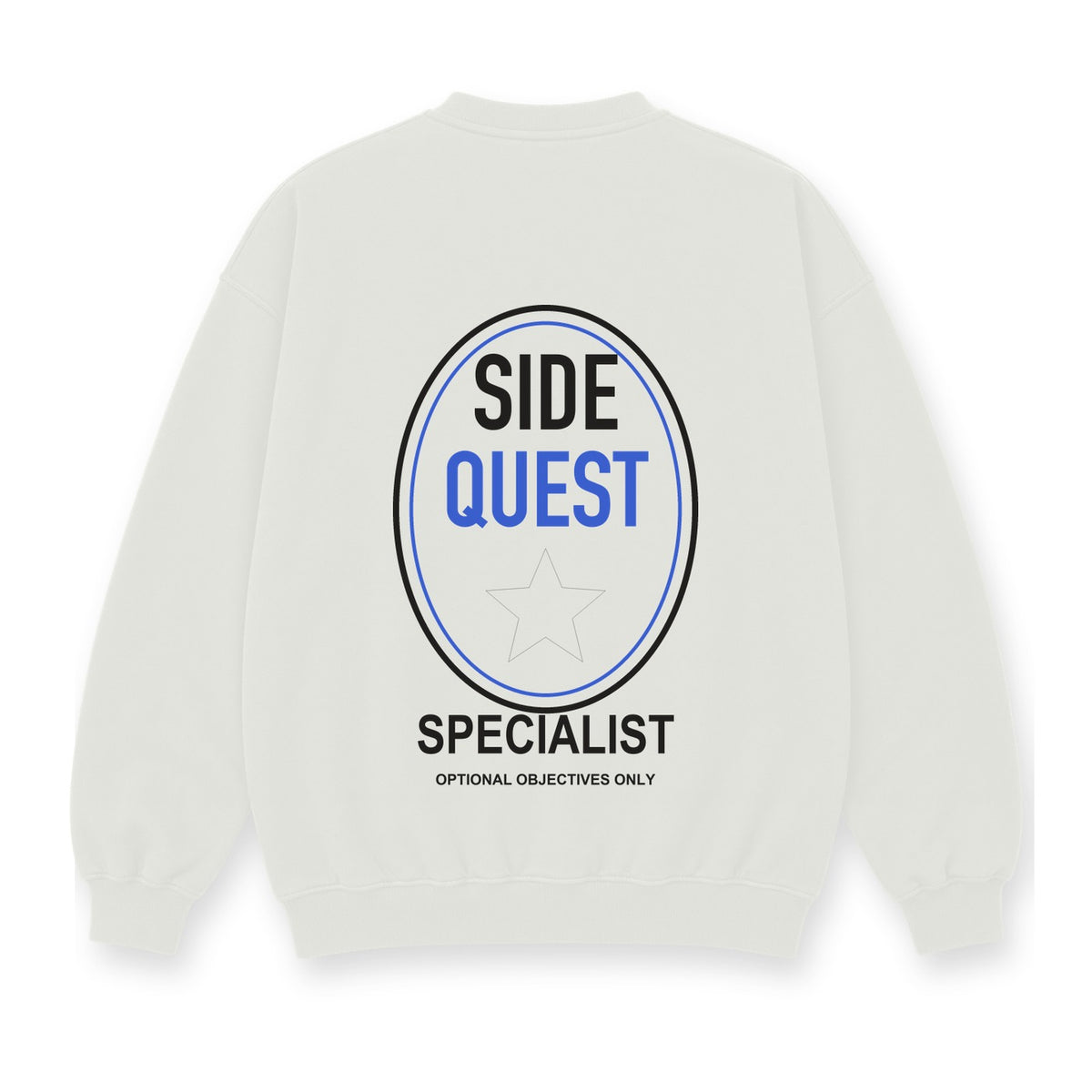 Side Quest Specialist baskılı beyaz sweatshirt
