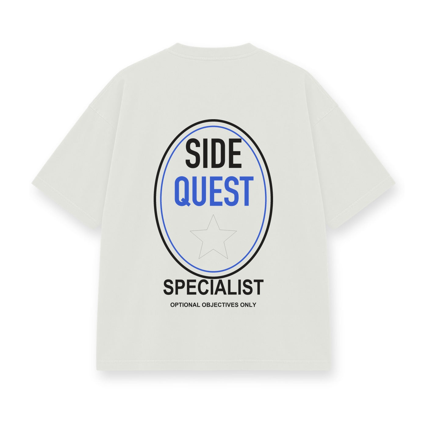 Side Quest Specialist baskılı beyaz tişört