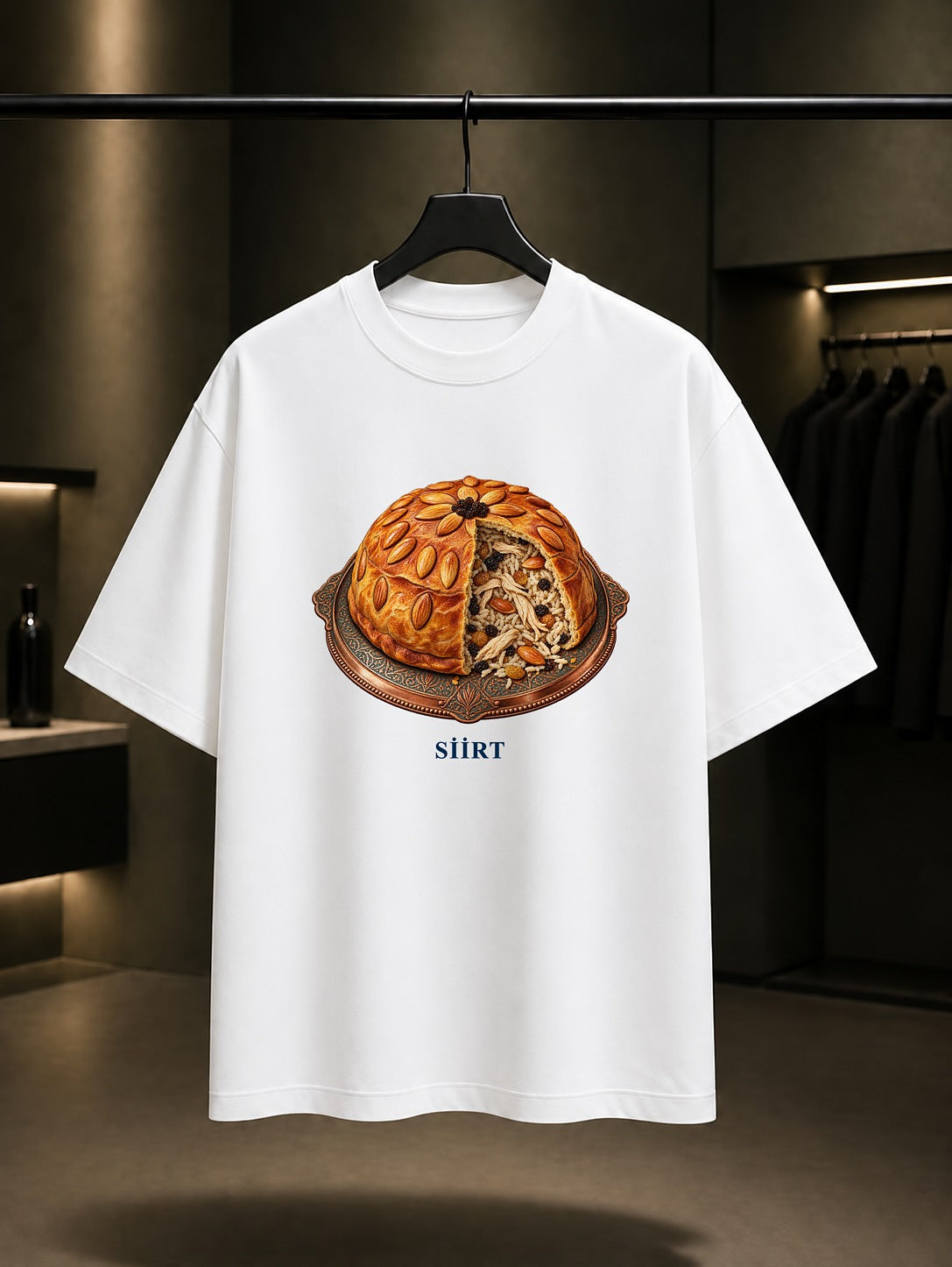 Siirt Perde Pilavı baskılı beyaz t-shirt