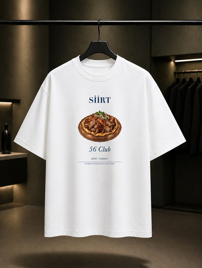 Siirt Büryan Kebabı 56 Club baskılı beyaz t-shirt