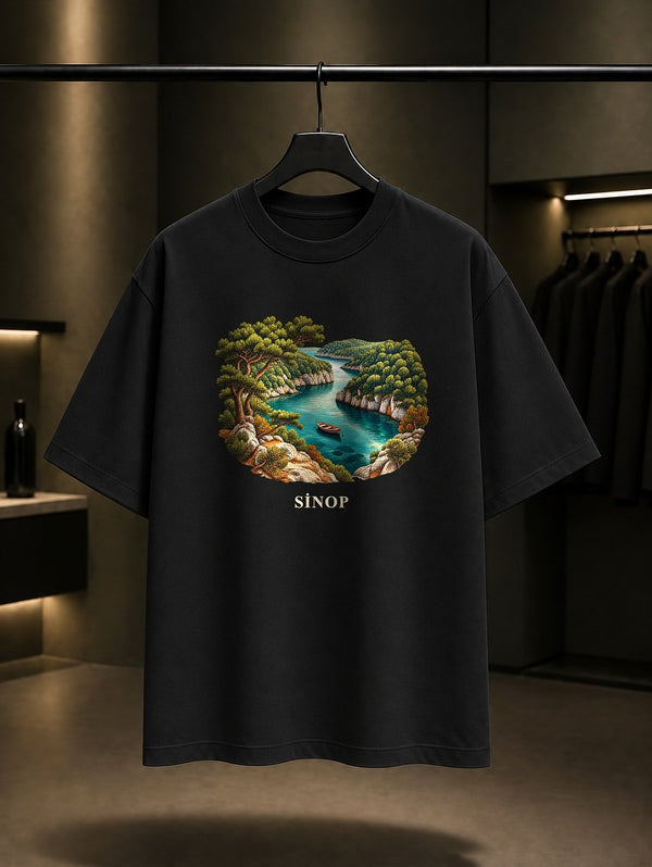Sinop Hamsilos Koyu baskılı siyah t-shirt