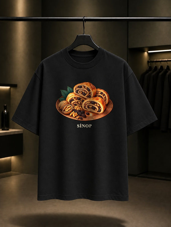 Sinop Nokulu baskılı siyah t-shirt