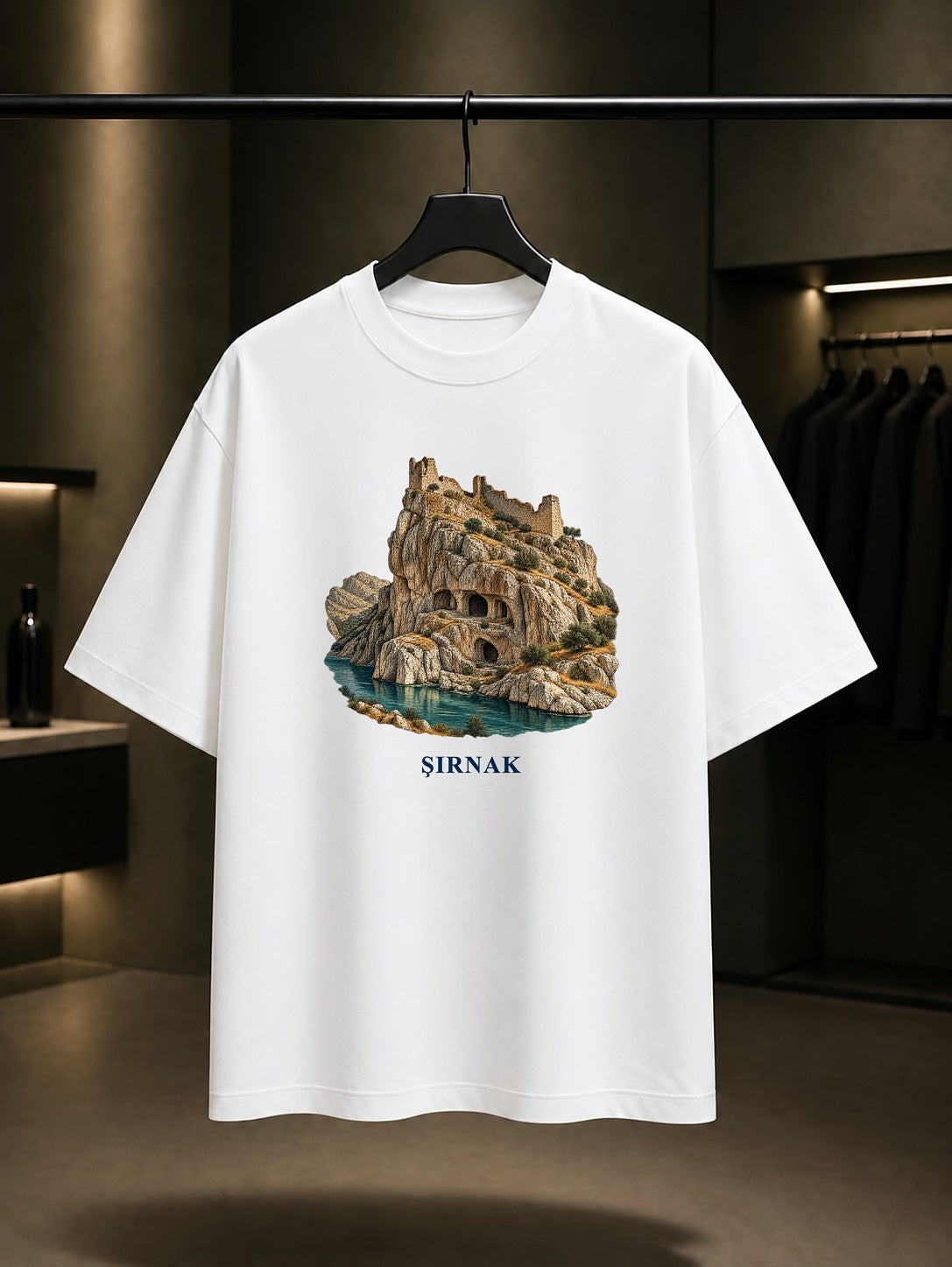 Şırnak Finik Kalesi baskılı beyaz t-shirt