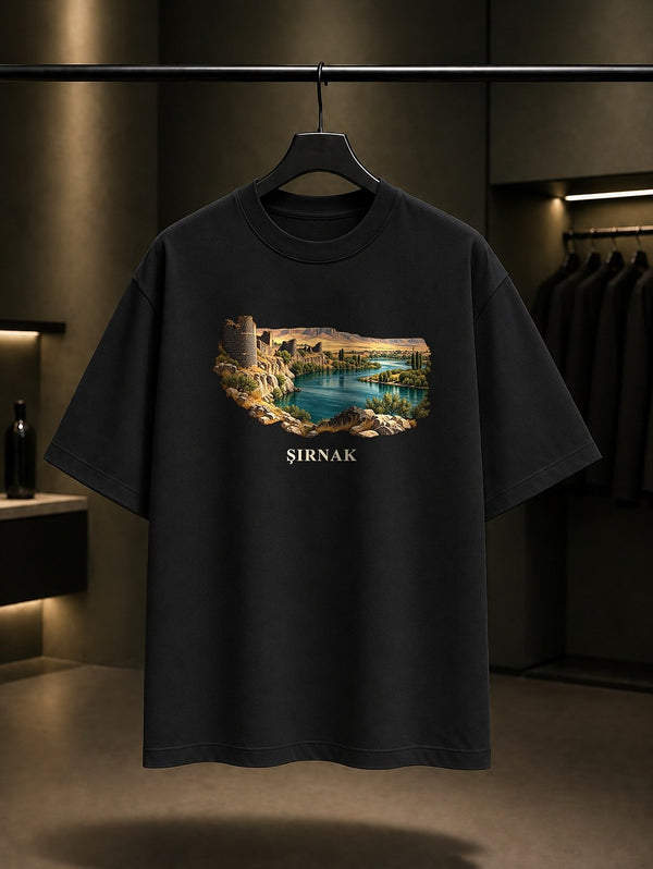 Şırnak Dicle Cizre baskılı siyah t-shirt