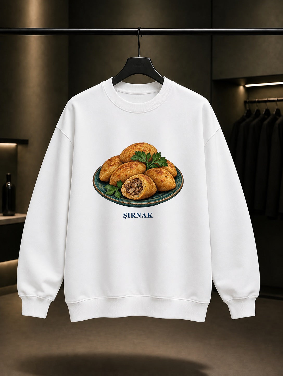 Şırnak Kutlik baskılı beyaz sweatshirt