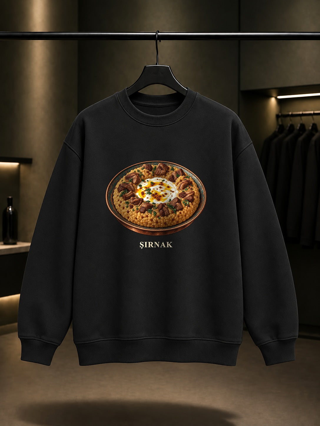 Şırnak Serbidev baskılı siyah sweatshirt