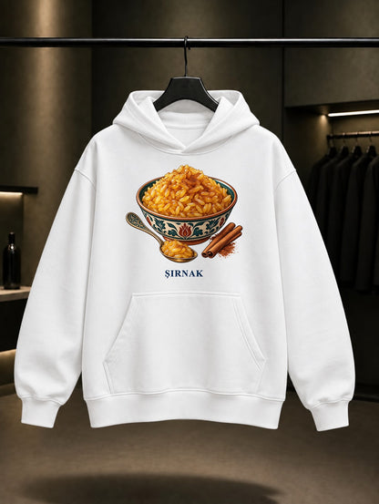 Şırnak Birinzer baskılı beyaz kapüşonlu sweatshirt