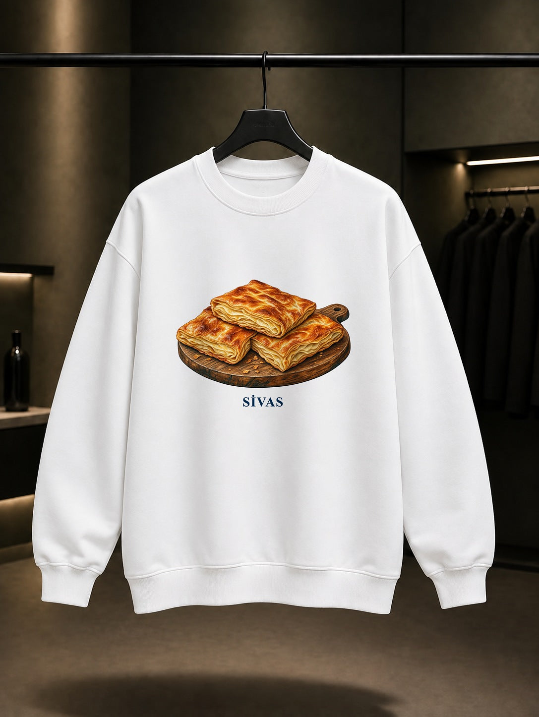 Sivas Katmeri baskılı beyaz sweatshirt
