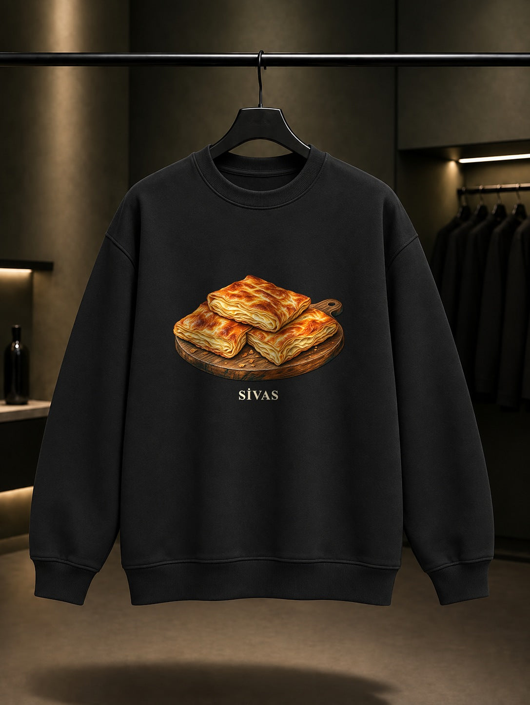 Sivas Katmeri baskılı siyah sweatshirt