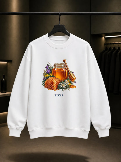 Sivas Balı baskılı beyaz sweatshirt