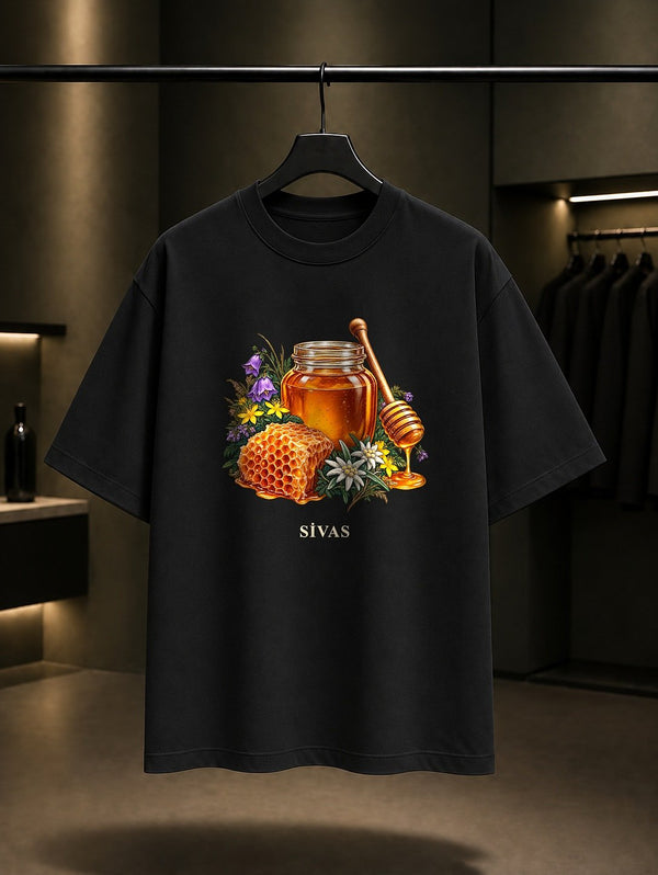 Sivas Balı baskılı siyah t-shirt