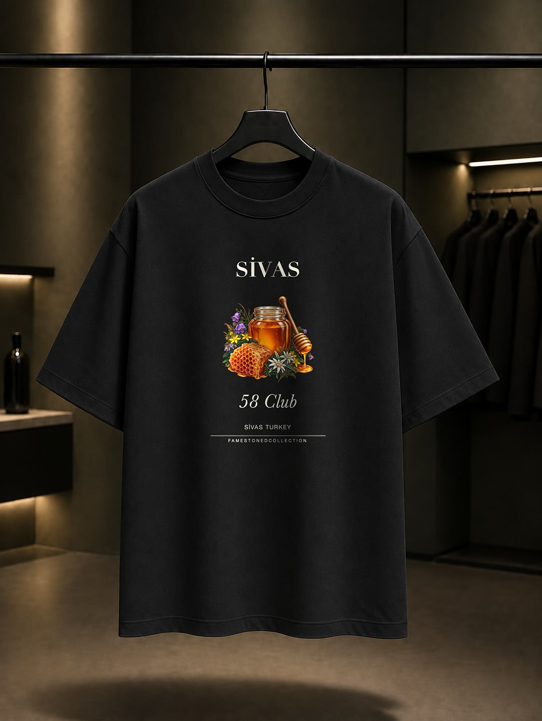 Sivas Balı 58 Club baskılı siyah t-shirt