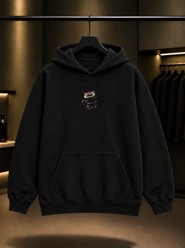Skins Mini Cassette Kapüşonlu Sweatshirt — Siyah