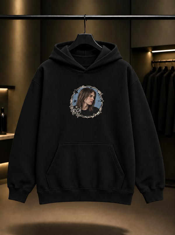 Skins Rich — Facing Portraits Kapüşonlu Sweatshirt — Siyah