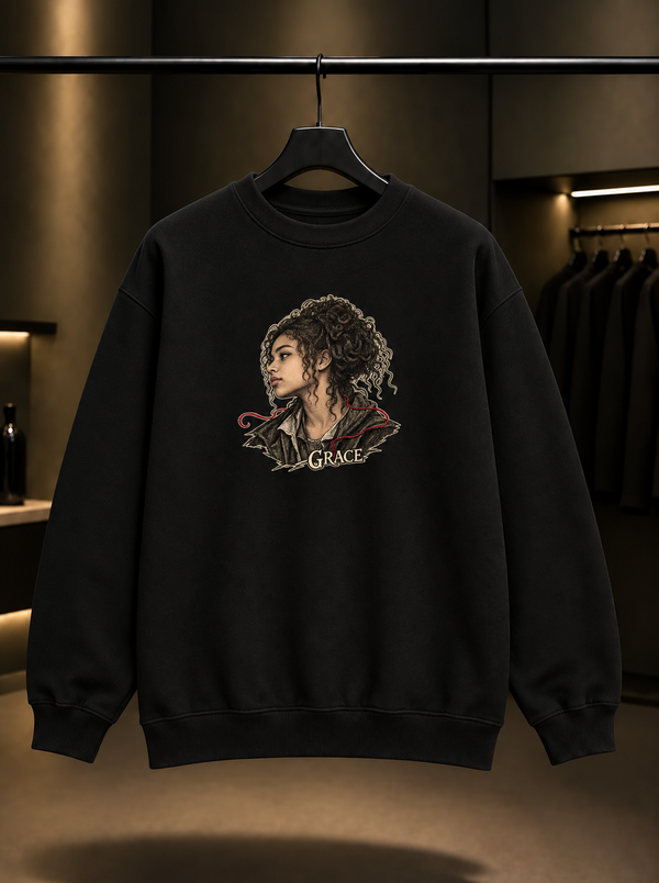 Skins Grace — Red Thread Sweatshirt — Siyah