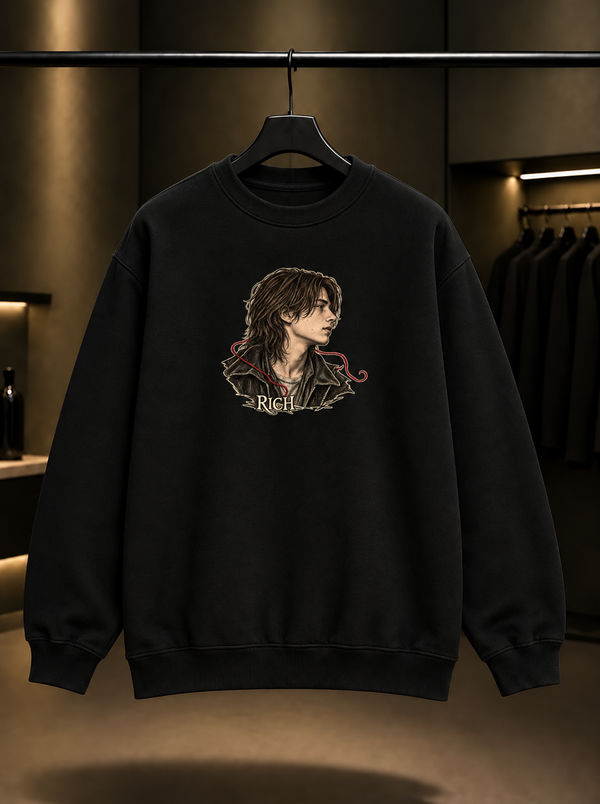 Skins Rich — Red Thread Sweatshirt — Siyah