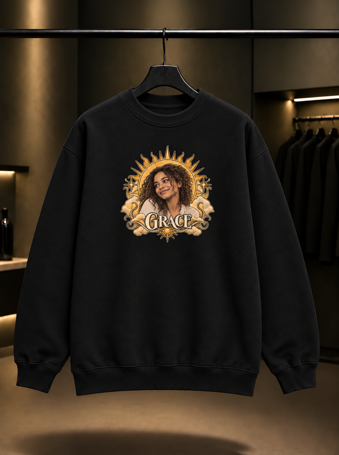 Skins Grace — Sun Moon Sweatshirt — Siyah