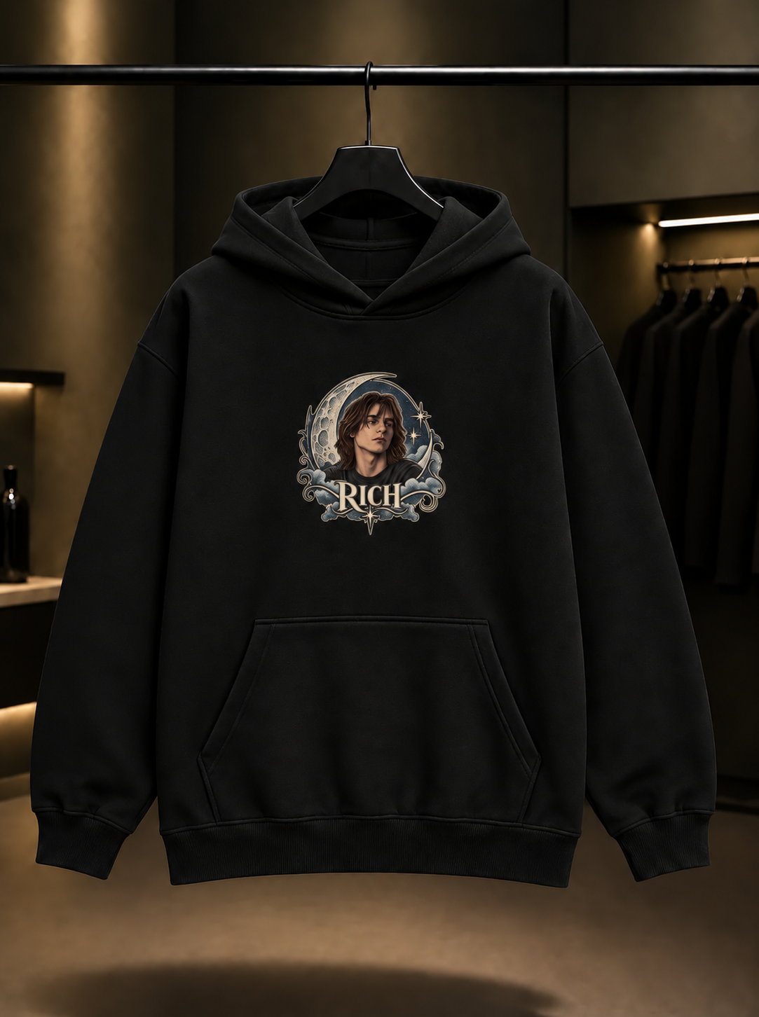 Skins Rich — Sun Moon Kapüşonlu Sweatshirt — Siyah