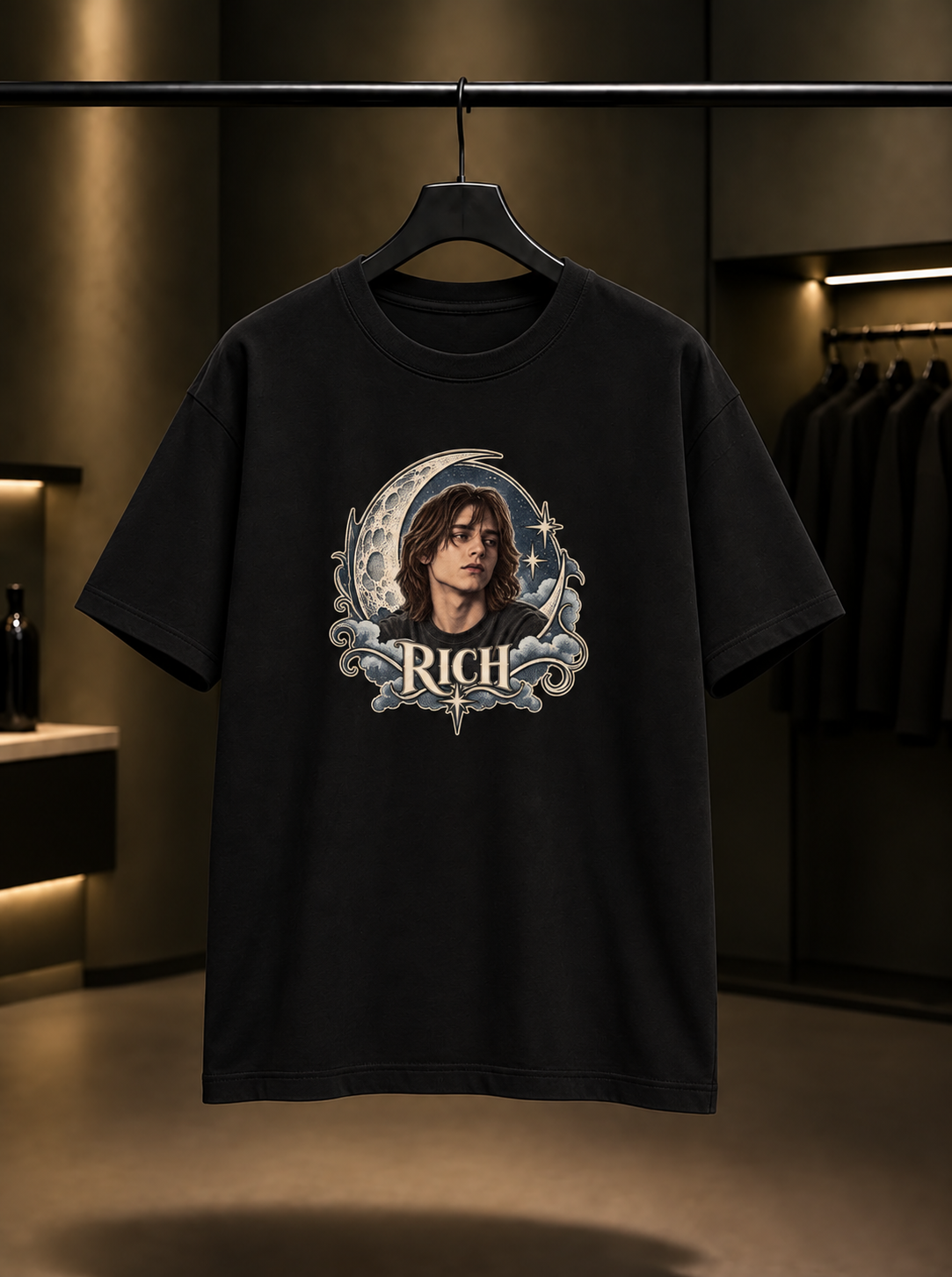 Skins Rich — Sun Moon Tişört — Siyah