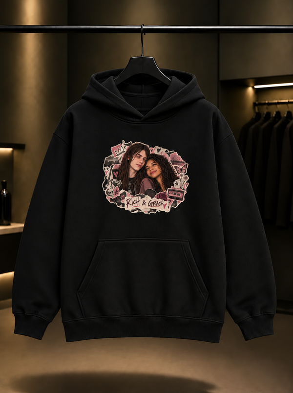 Skins Rich & Grace — Collage Kapüşonlu Sweatshirt — Siyah