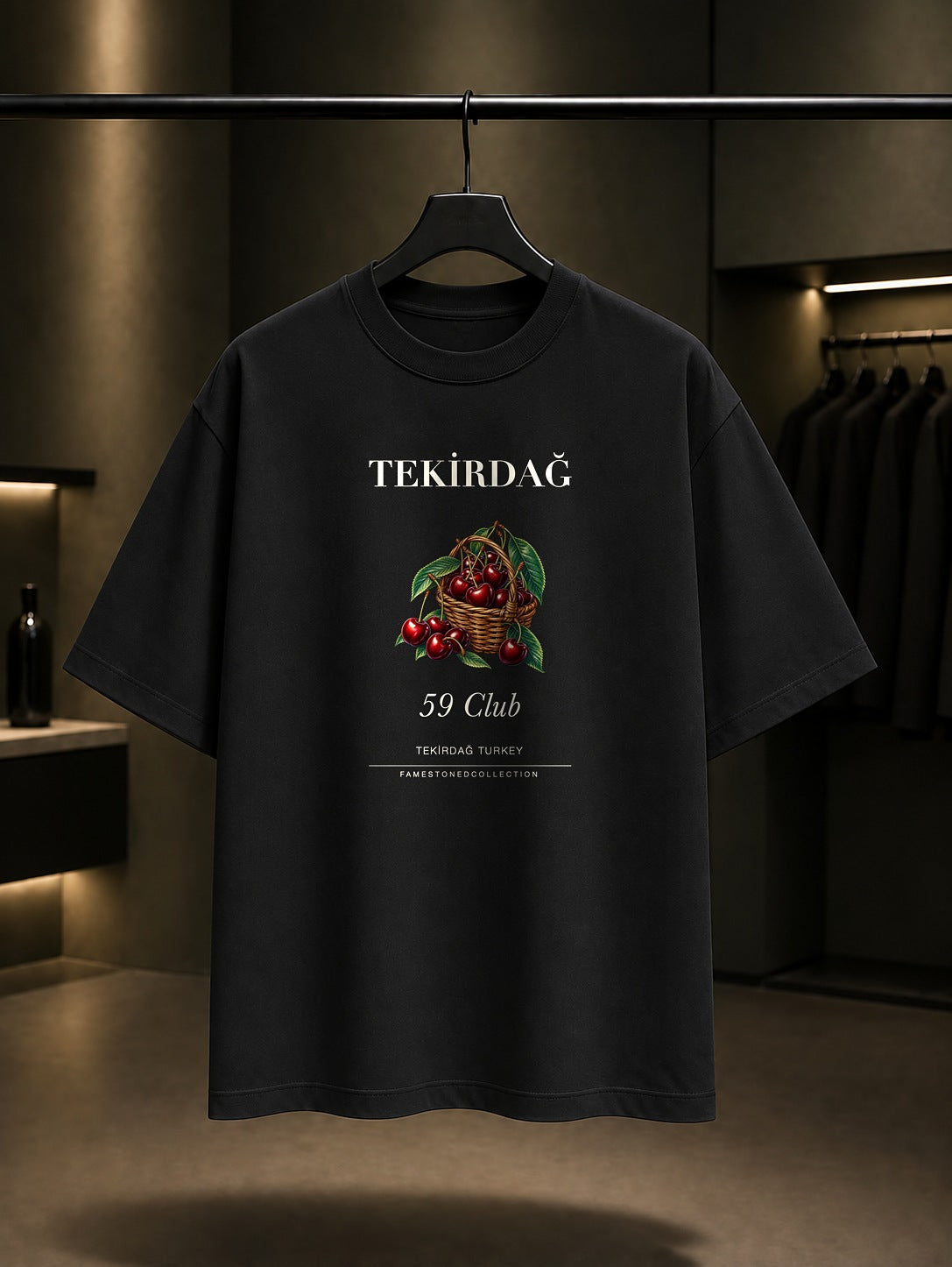 Tekirdağ Kirazı 59 Club baskılı siyah t-shirt