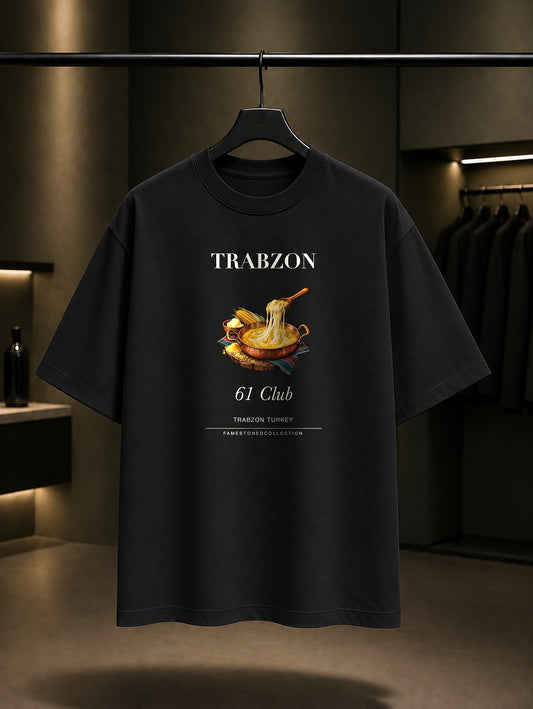 Trabzon Kuymak 61 Club baskılı siyah t-shirt