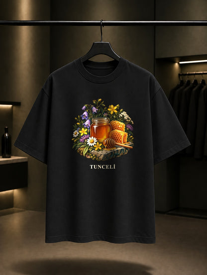 Tunceli Ovacık Balı baskılı siyah t-shirt