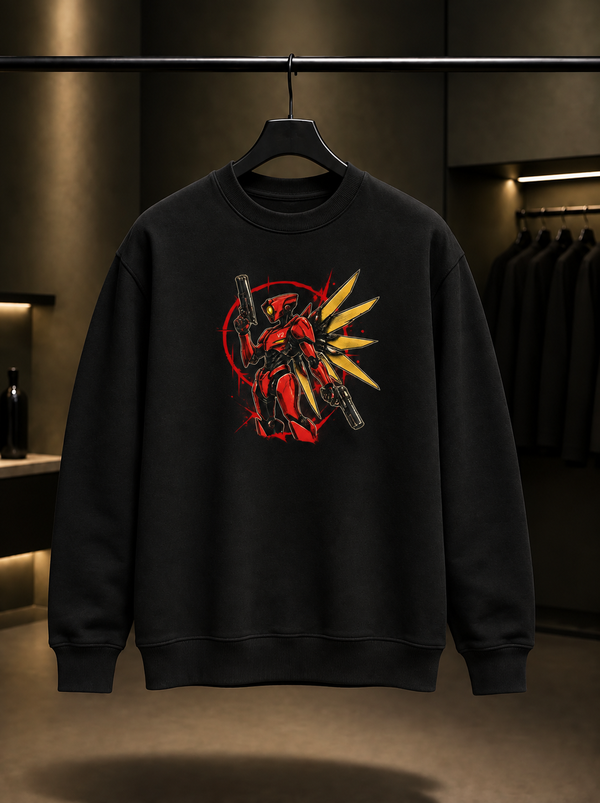 ULTRAKILL V2 Red Mirror Sweatshirt — Siyah