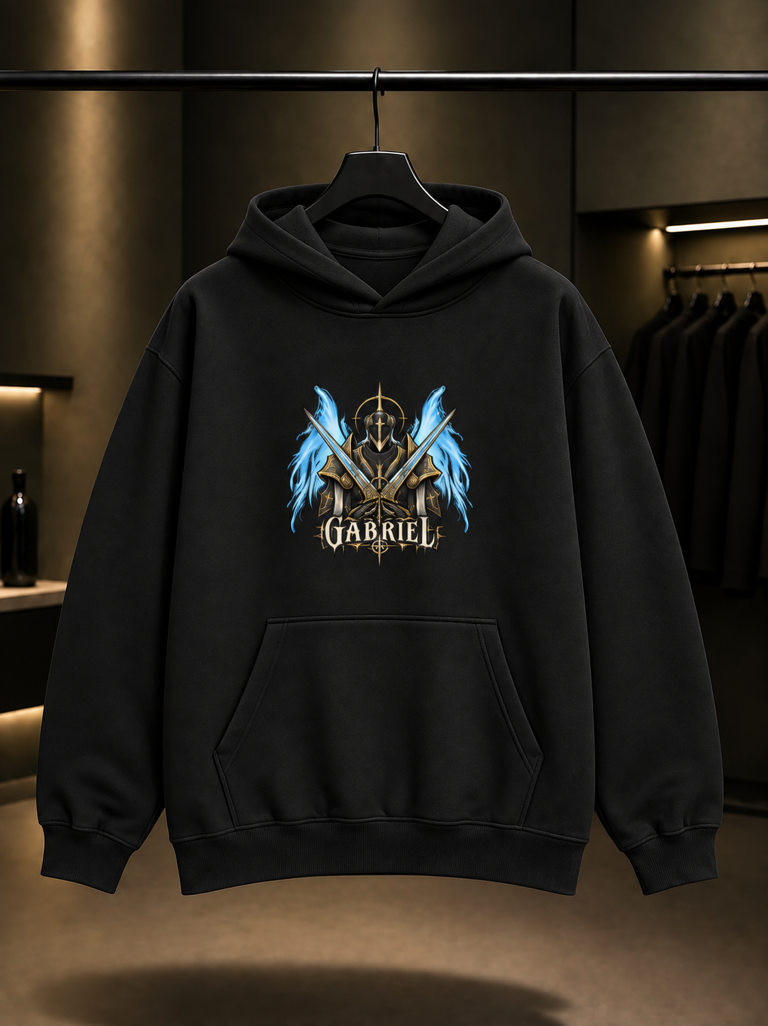 ULTRAKILL Gabriel Divine Blade Kapüşonlu Sweatshirt — Siyah