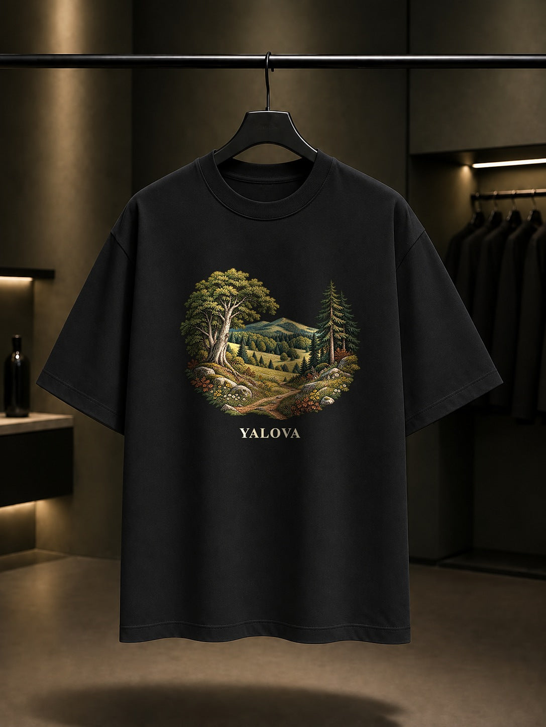 Yalova Delmece baskılı siyah t-shirt